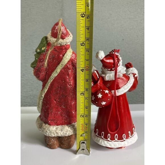 Vintage Late ’80s-Early ’90s Santa Claus Ornament Lot (Set of 2) Crackle Finish - Picture 3 of 10